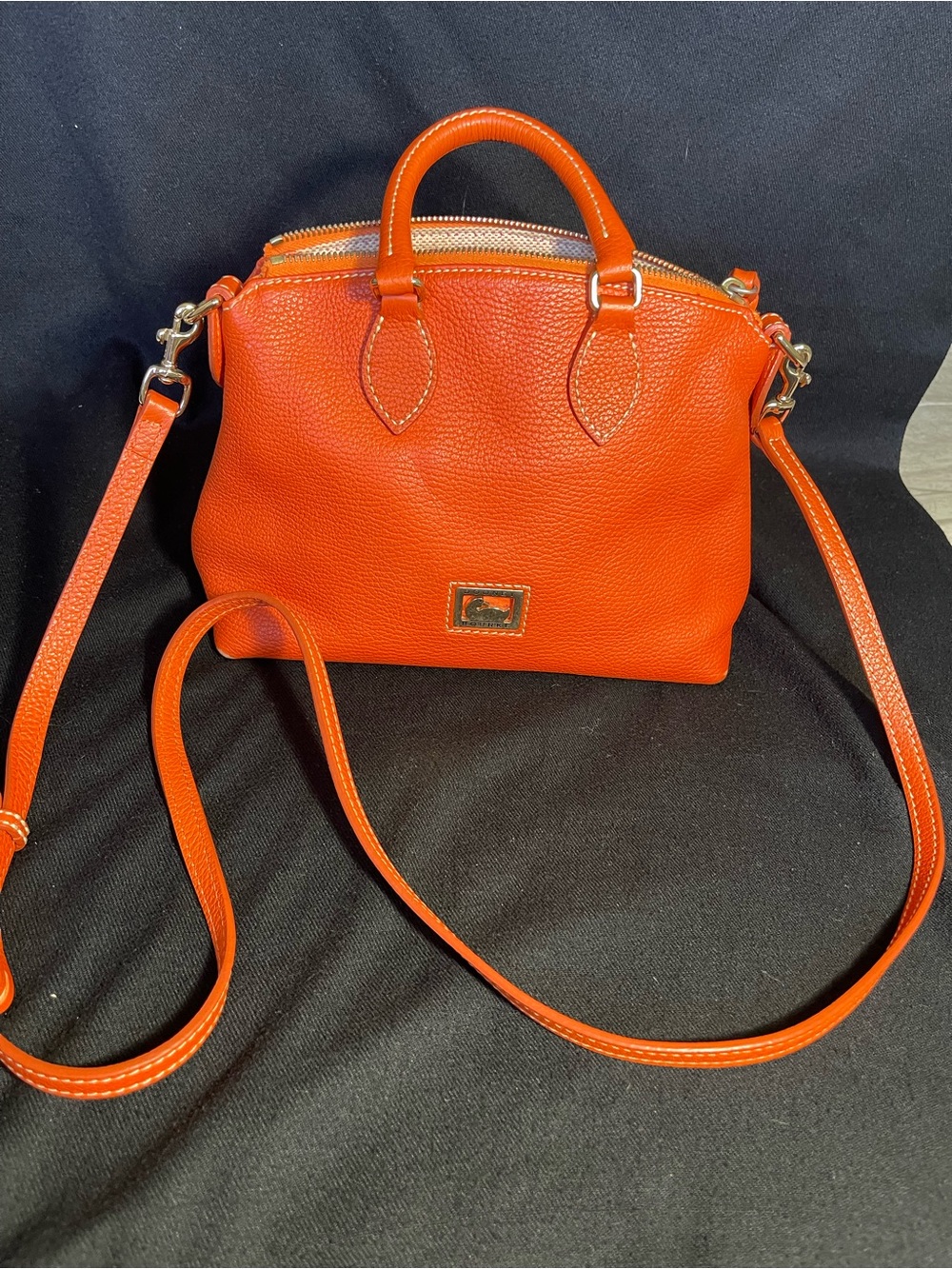 Dooney & Bourke Orange Pebbled Leather Satchel